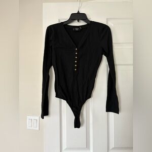 VICI Black Ribbed Bodysuit